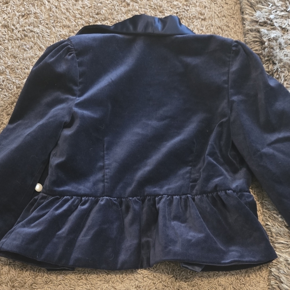 Janie and Jack Midnight Blue Velvet Blazer - Picture 3 of 3